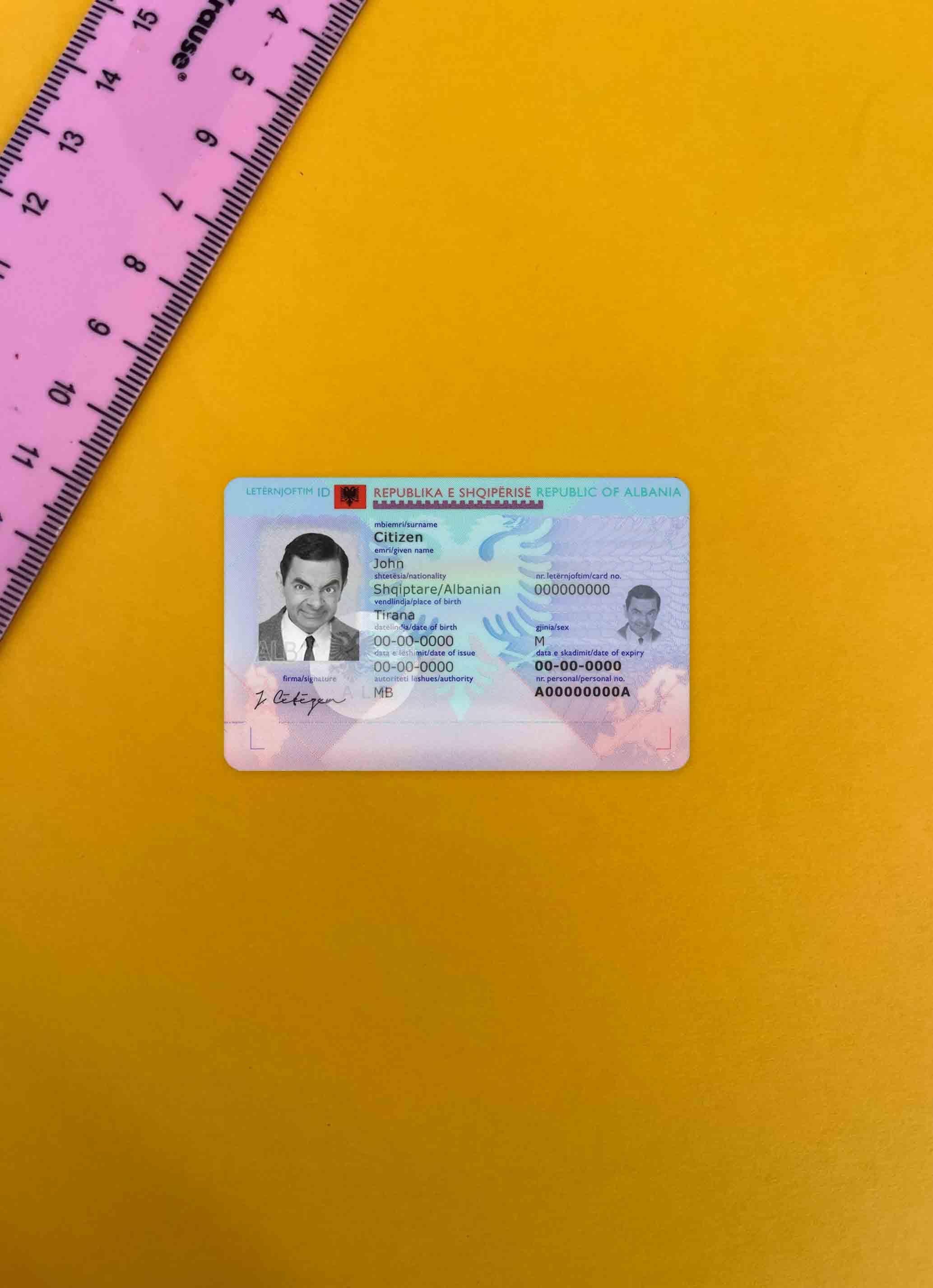 Printable Albania ID photolook sample